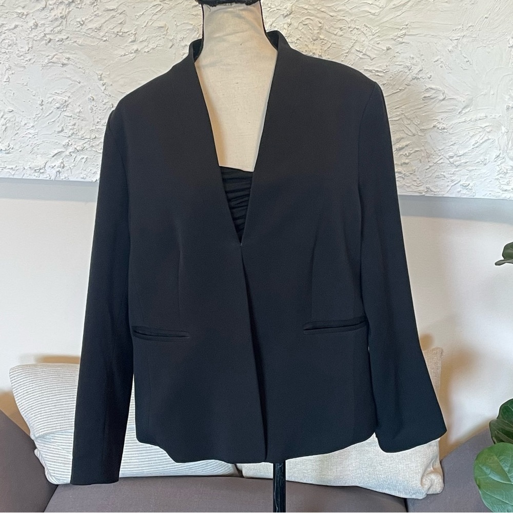 J Crew Women's Broadway Blazer Black Hook-and-eye closure Size 18
